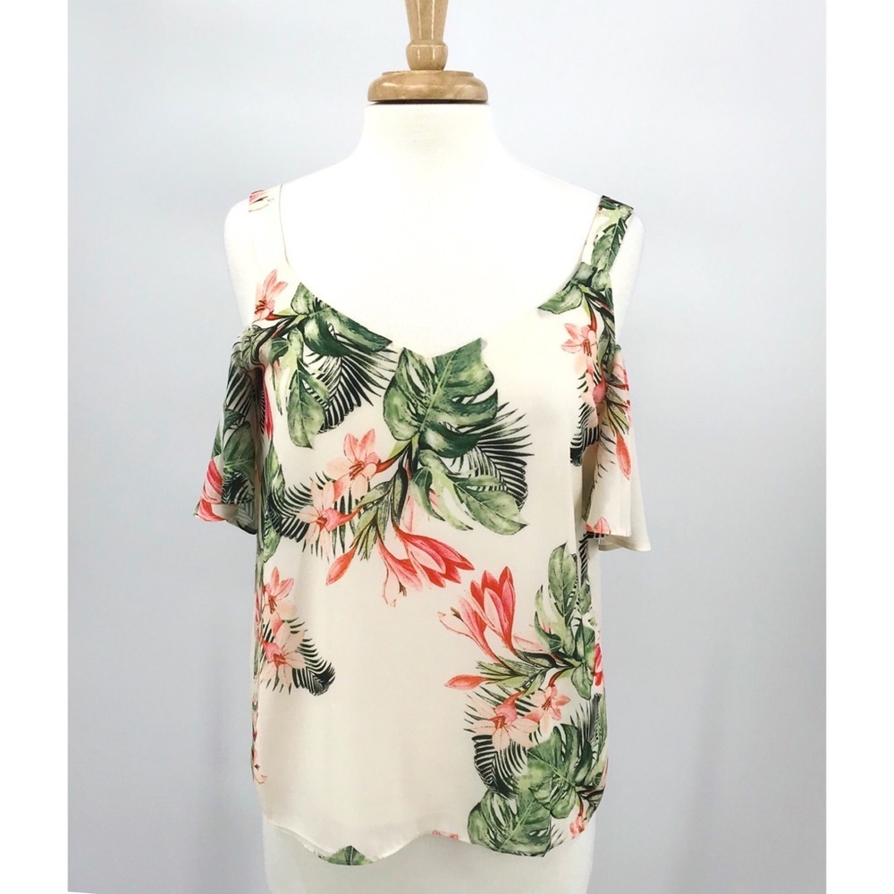 Adrienne Vittadini cold shoulder floral top
